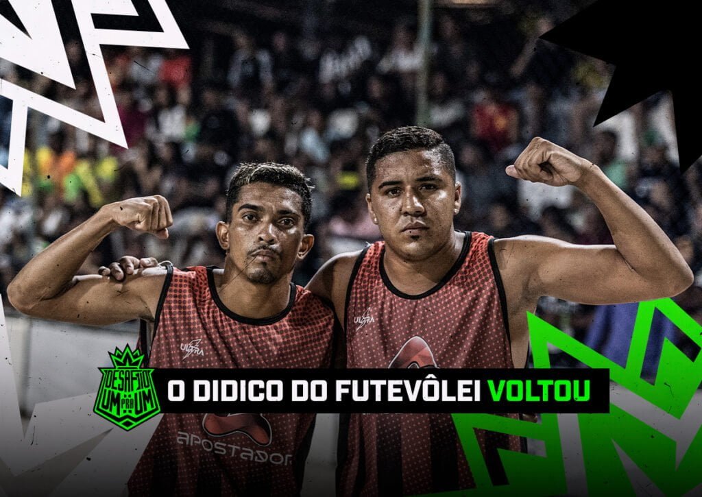 Desafio Um pra Um no Futevôlei: Romerinho leva a melhor . (Imagem: Designer Marcos Vinícius / Equipe Desafio Um Pra Um)