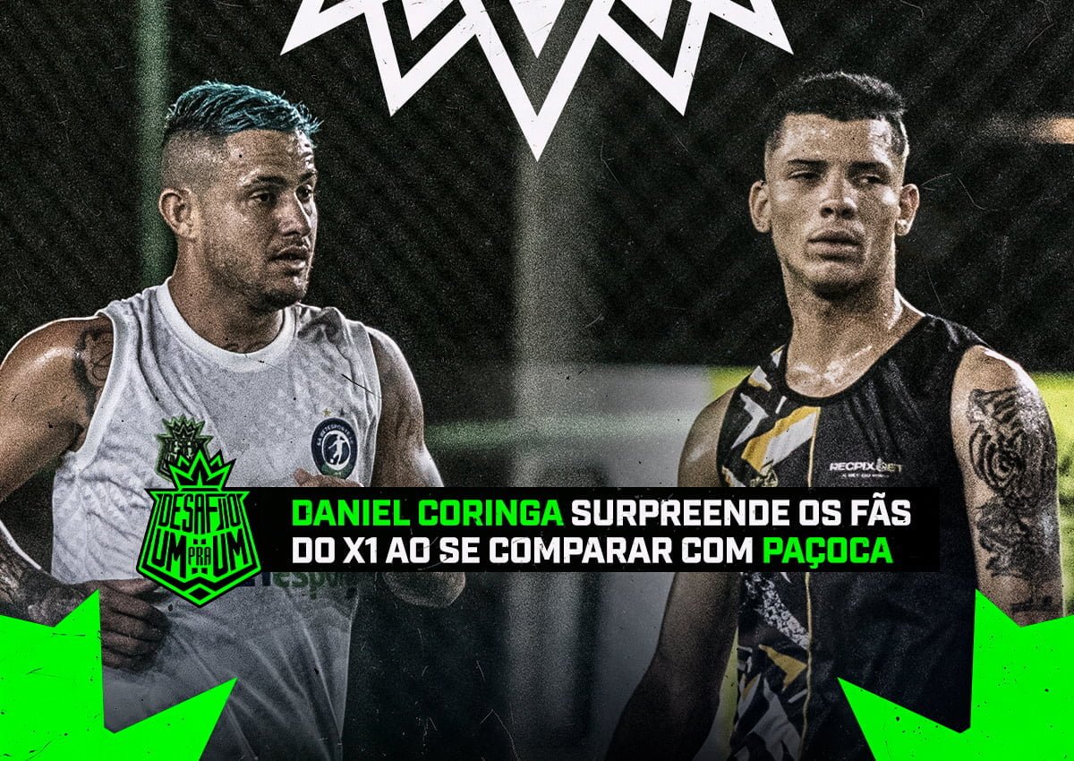 Daniel Coringa surpreende os fãs do X1 ao elogiar Paçoca. (Imagem: Designer Marcos Vinícius / Equipe Desafio Um Pra Um)