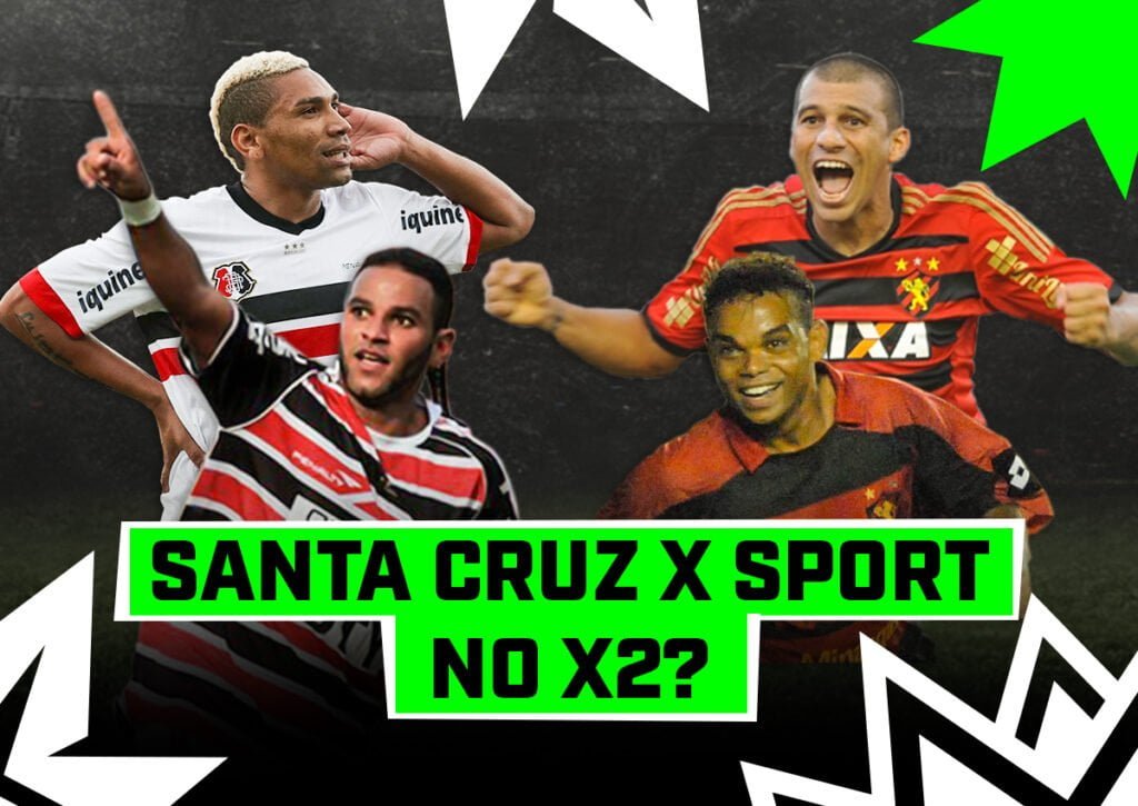 Santa Cruz x Sport no X2? Ídolos podem realizar duelo histórico. (Imagem: Designer João Victor / Equipe Desafio Um Pra Um)