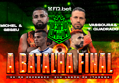 Michel, Gegeu, Vassoura e Thiaguinho Quadrado em desafio final do x2. (Imagem: Equipe desafio Um pra Um)